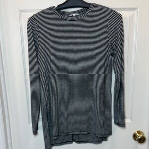 Athleta Black and White Striped Top